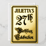 [ Thumbnail: 27th Birthday Party — Elegant Script + Custom Name Invitation ]