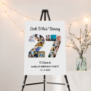 27th Birthday Party Number 27 Photo Collage Foam Board
