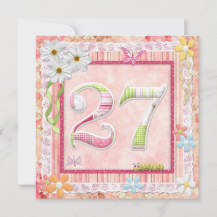 27th birthday party scrapbooking style invitation