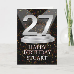 27th Birthday Spotlights Add A Name Card