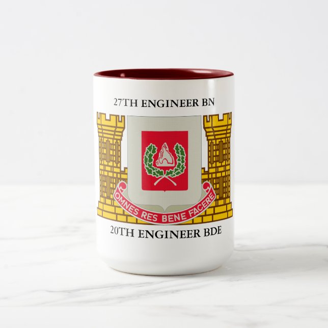 27TH ENGINEER BATTALION 20TH ENGINEER BRIGADE  Two-Tone COFFEE MUG (Center)