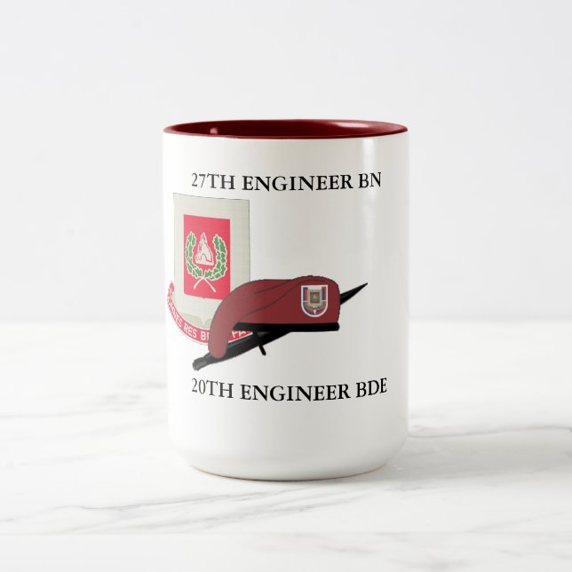 27TH ENGINEER BATTALION 20TH ENGINEER BRIGADE Two-Tone COFFEE MUG (Center)