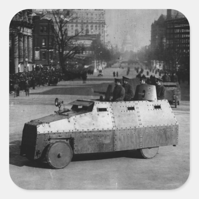 27th March 1917:  The armoured vehicle squadron Square Sticker (Front)