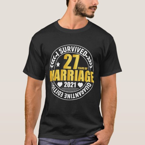 27th Wedding Anniversary Gifts 27 Years Anniversar T_Shirt