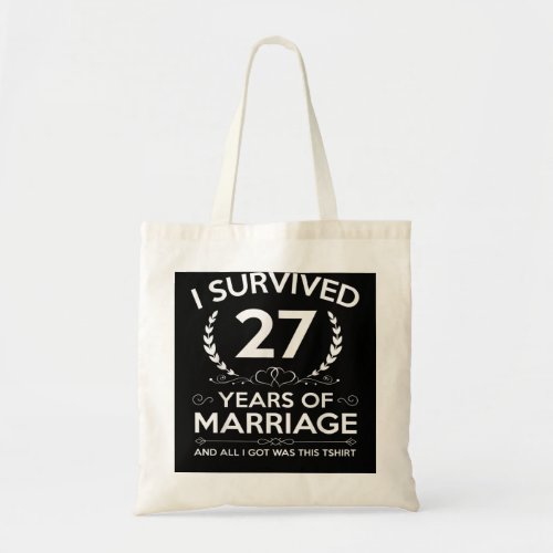 27th Wedding Anniversary Gifts Couples Husband Wif Tote Bag