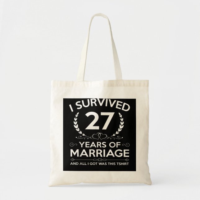 27th Wedding Anniversary Gifts Couples Husband Wif Tote Bag (Front)