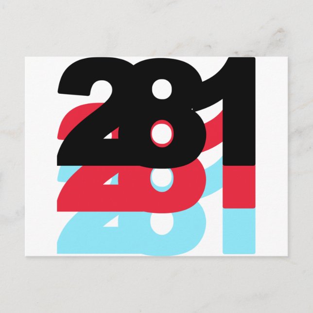 281 Area Code Postcard (Front)