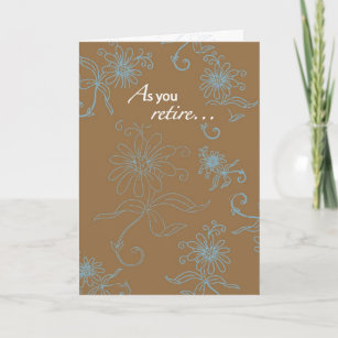 2856 Retirement, Brown With Blue Swirls Card