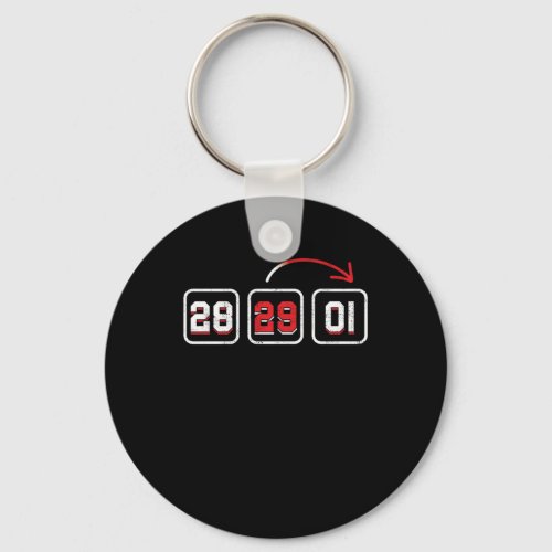 28 29 01 Countdown February 29 Gift Keychain