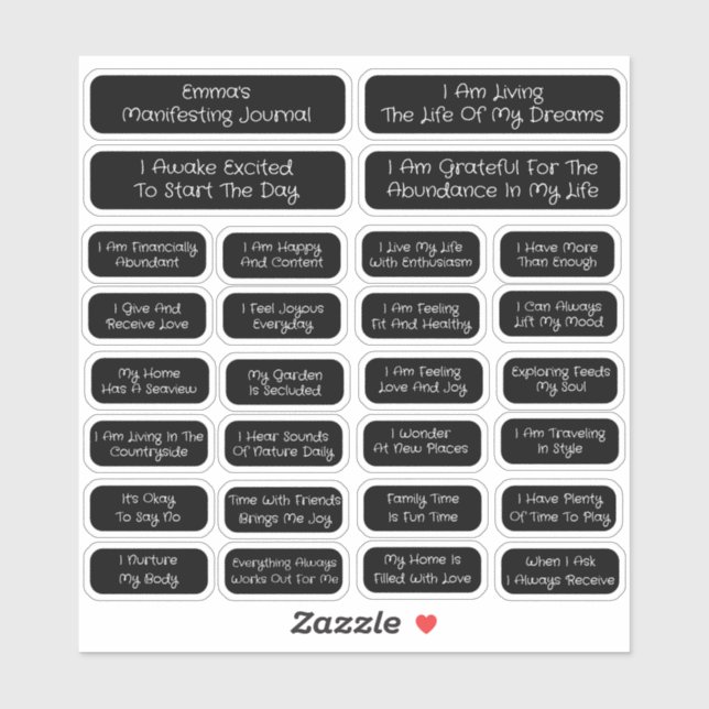 28 Affirmations Template For Manifesting | Square Sticker (Sheet)