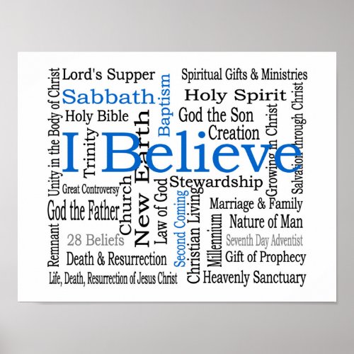 28 Beliefs _ Seventh_Day Adventist Poster