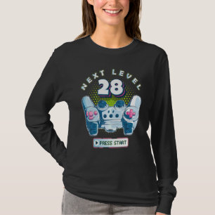 28 Birthday Gamer Next Level 28 Gaming Controller T-Shirt