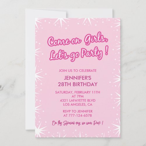 28 birthday invitation Elegant Simple Girly