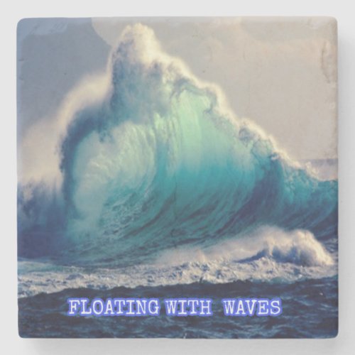 28Blue ocean wavesgifts for ocean loversvintage Stone Coaster