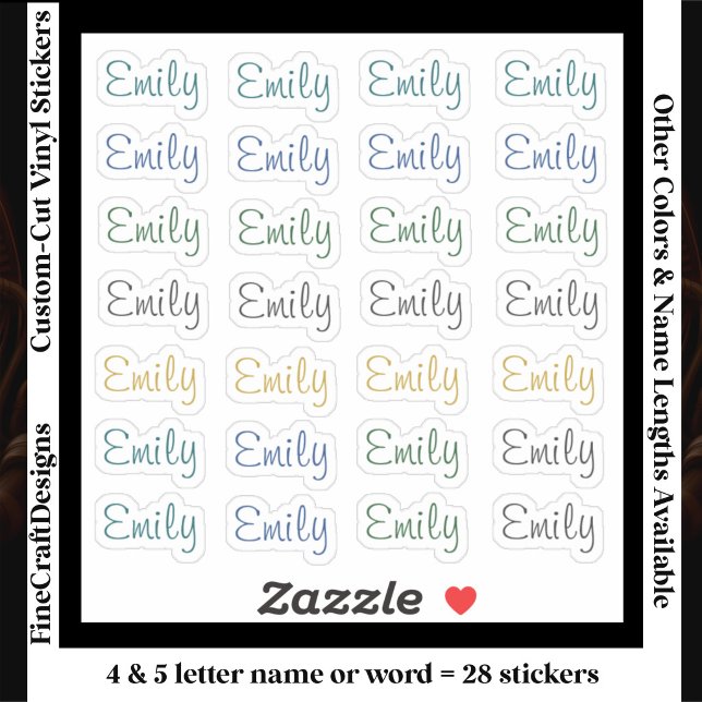 28 Custom Modern 4/5 Letters Name Word Neutral  Sticker (Creator Uploaded)