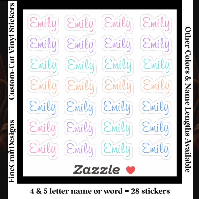 28 Custom Modern 4/5 Letters Name Word Trendy Sticker (Creator Uploaded)