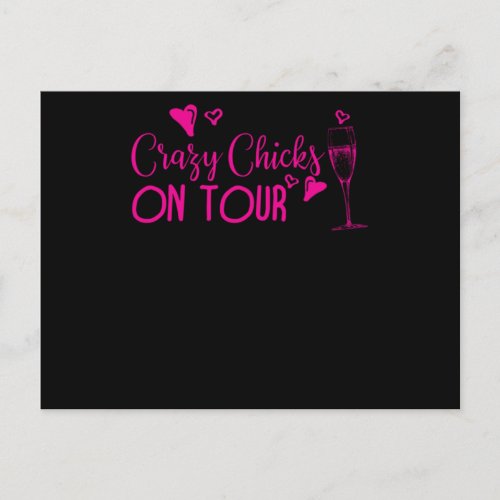 28Funny Bachelorette Party Crazy Chicks On Tourp Invitation Postcard