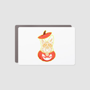 28 German Shepherd In Scary Pumpkin Shirt Funny Cu Car Magnet
