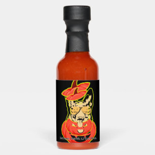 28 German Shepherd In Scary Pumpkin Shirt Funny Cu Hot Sauces