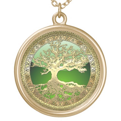 28 Golden Celtic Tree of Life Gold Plated Necklace