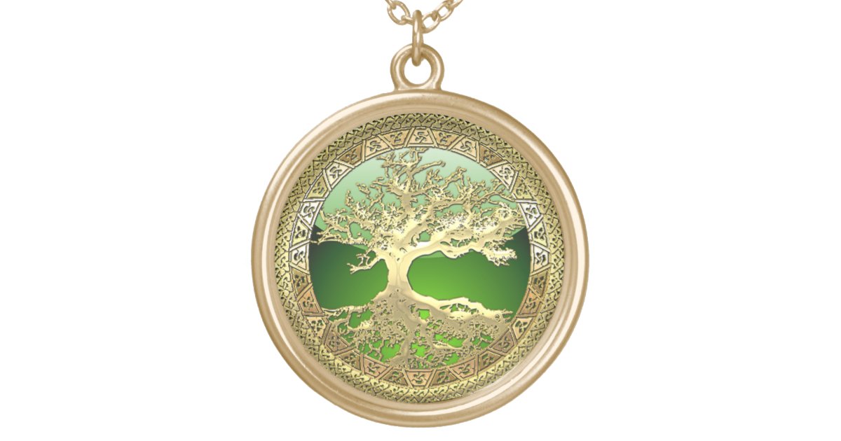 28 Golden Celtic Tree of Life Gold Plated Necklace ...
