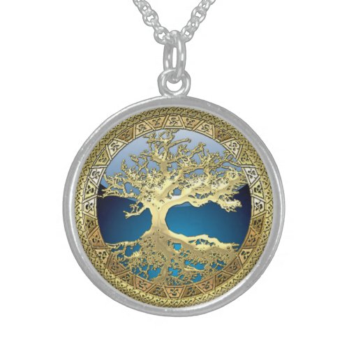 28 Golden Celtic Tree of Life Sterling Silver Necklace