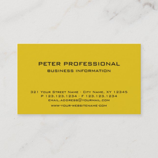 28 Modern Professional Business Card golden yellow (Front)