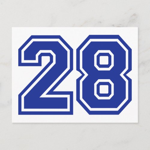 28 _ number postcard