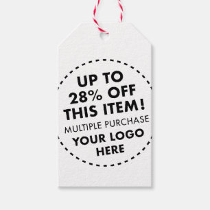 28% OFF Bulk Buy Discount Red & White Stripe Twine Gift Tags