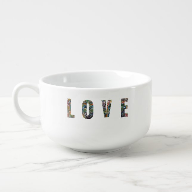 28 oz Soup Mug with Handle – Love Original Art (Right)