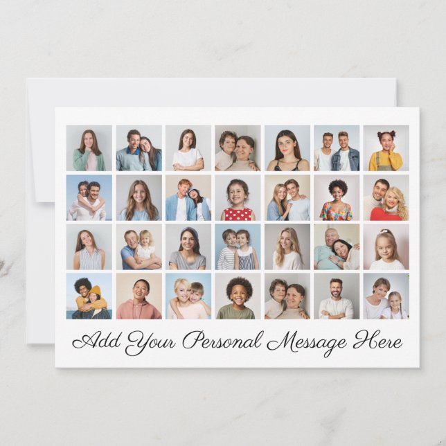 28 Photo Collage Add Your Own Greeting Invitation (Front)