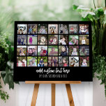 28 Photo Collage Grid - 2 Text boxes - black white Foam Board<br><div class="desc">Use 28 SQUARE photos to create a personal photo collage. This modern, clean layout includes a text block in a san serif font to add a family name or a name. The background color can be changed in the customize area. ***For best results for this multi photo layout - crop...</div>