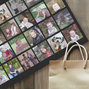 28 Photo Collage Grid - with black background Tissue Paper