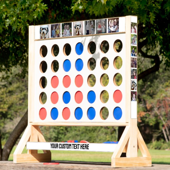 28 Photo Collage with One Line Text - White Fast Four (Lawn)