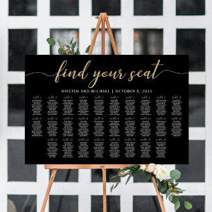28 Tables Find Your Seat Black Seating Chart Foam Board