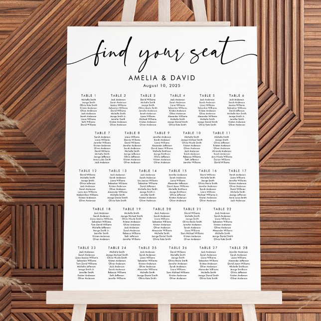 28 Tables Find Your Seat Seating Chart Foam Board (Creator Uploaded)