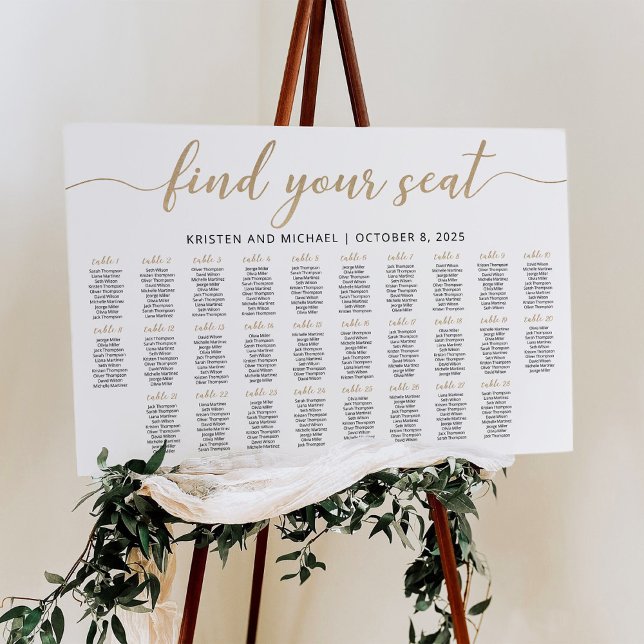 28 Tables Find Your Seat Seating Chart Plan (Creator Uploaded)