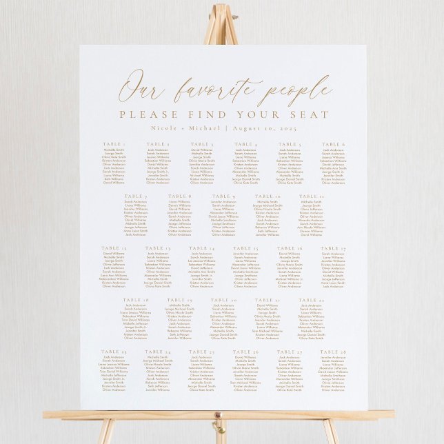 28 Tables Our Favorite People Seating Chart Foam Board (Large Wedding Seating Chart Our Favorite People)