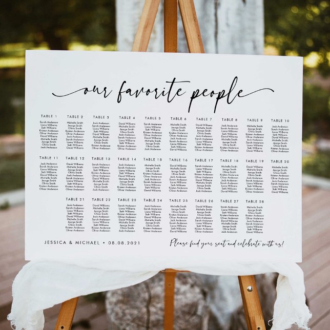 28 Tables Our Favorite People Seating Chart Plan (Creator Uploaded)