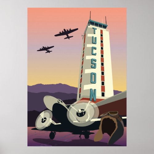 28x20 Aviation Tower _ Tucson Arizona Poster