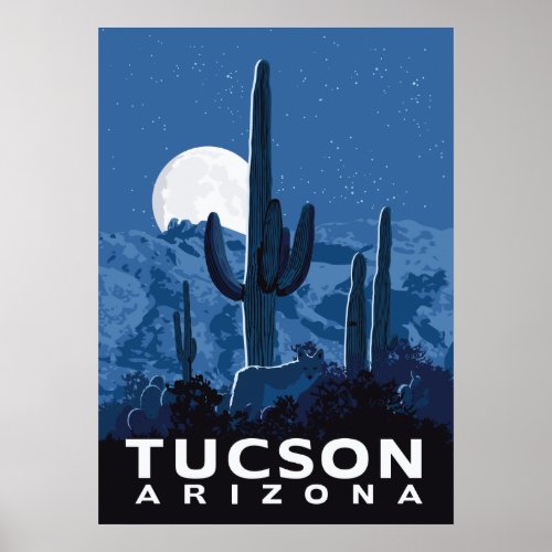 28x20 Desert Coyote _ Tucson Arizona Poster