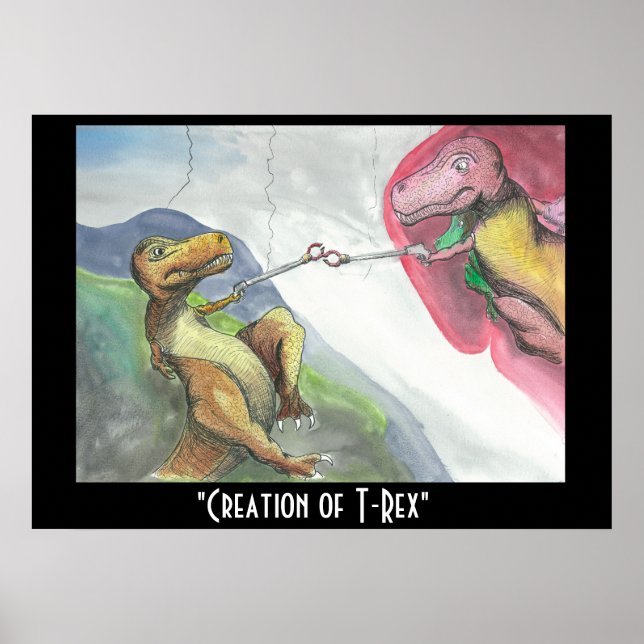 28"x20" Poster Print "Creation of T-Rex" (Front)