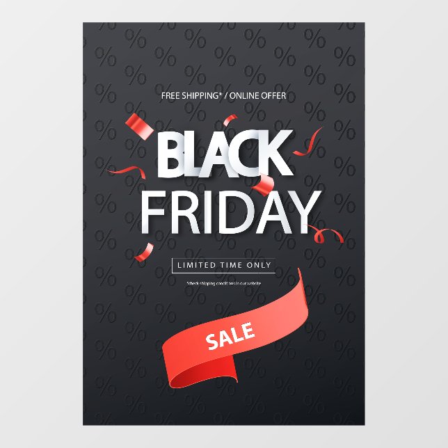 28" x 40" Black Friday Sale Window Cling (Sheet)