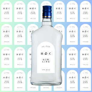 28 x Black White Modern Bottle Gin Wine Arch Vinyl Sticker