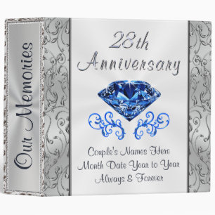 28 Year Anniversary Gift, Anniversary Photo Album 3 Ring Binder