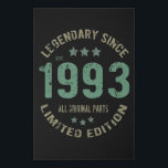 28 Year Old Bday 1993 Legend Since 28th Birthday Faux Canvas Print<br><div class="desc">Birthday Design For anyone who's horoscope say difficult & Stubborn But totally worth.Wear it with pride at work,  school gym perfect to pair with shorts,  leggings or jeans for a casual yet trendy Look</div>