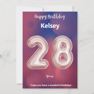 28 year old Happy Birthday card