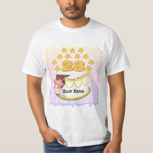 28 Year Old Mouse Birthday Cake T_Shirt