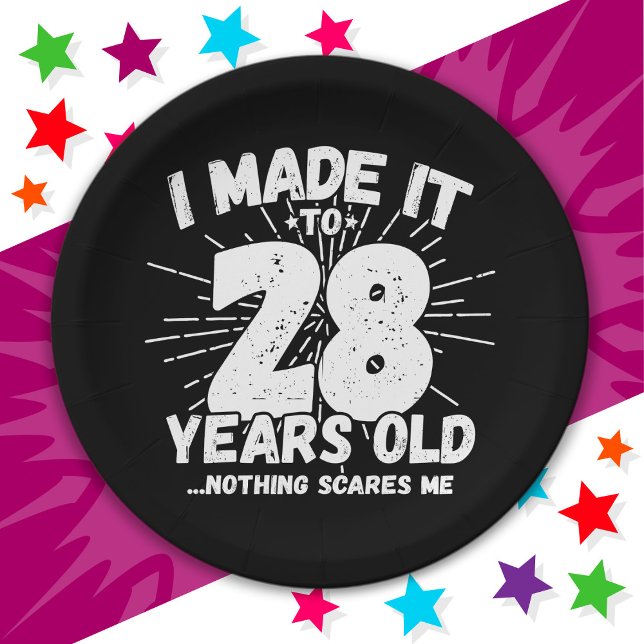 28 Year Old Sarcastic Meme Funny 28th Birthday Paper Plates (Creator Uploaded)