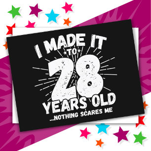 28 Year Old Sarcastic Meme Funny 28th Birthday Postcard
